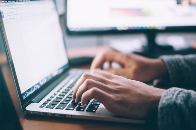 Application Development Infron of laptop